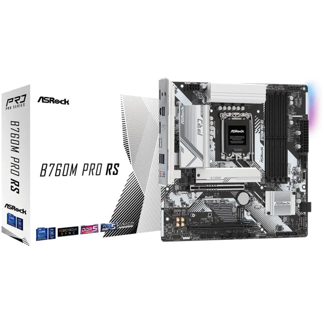ASROCK B760M Pro RS LGA1700 4xDDR5 ATX osnovna plošča ASROCK B760M Pro RS LGA1700 4xDDR5 ATX osnovna plošča