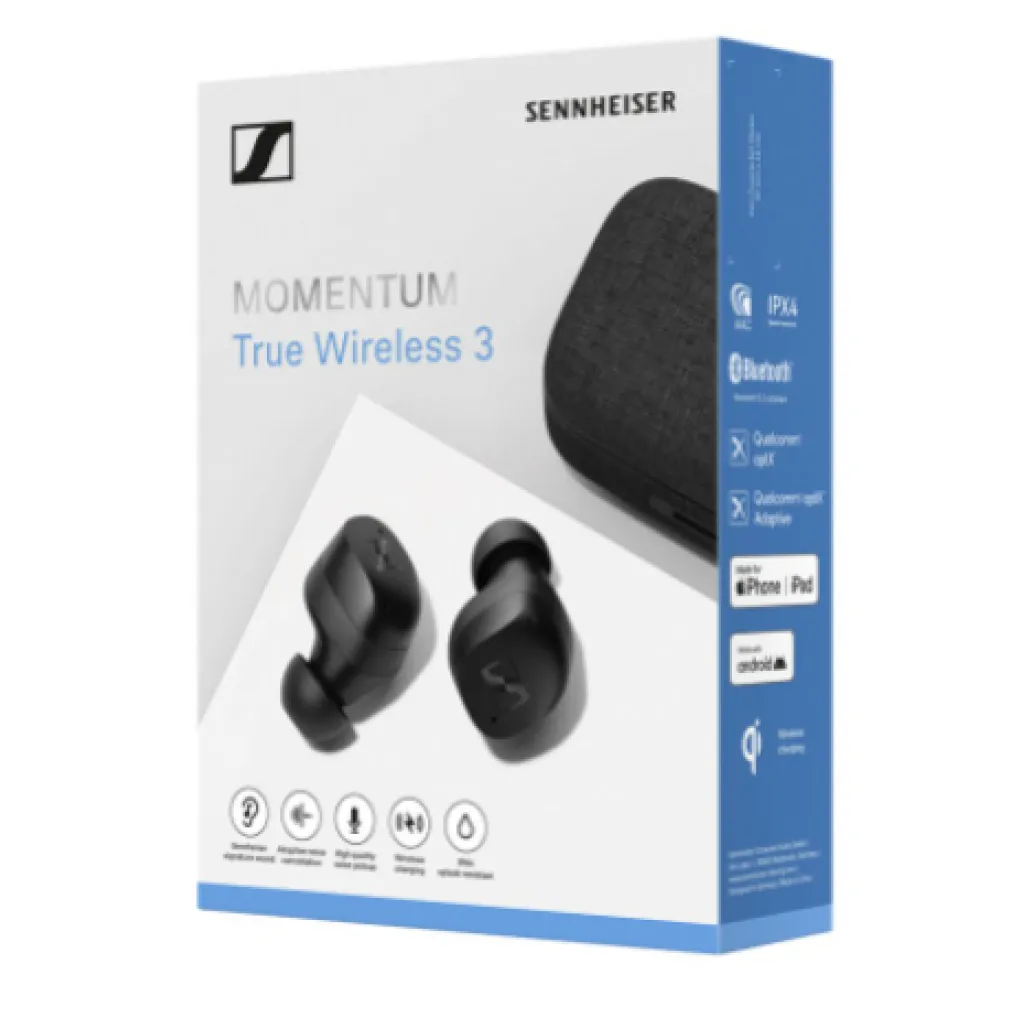 Slušalke brezžične ušesne Bluetooth stereo Sennheiser MOMENTUM True Wireless s prenosno polnilno postajo (509180) Slušalke brezžične ušesne Bluetooth stereo Sennheiser MOMENTUM True Wireless s prenosno polnilno postajo (509180)