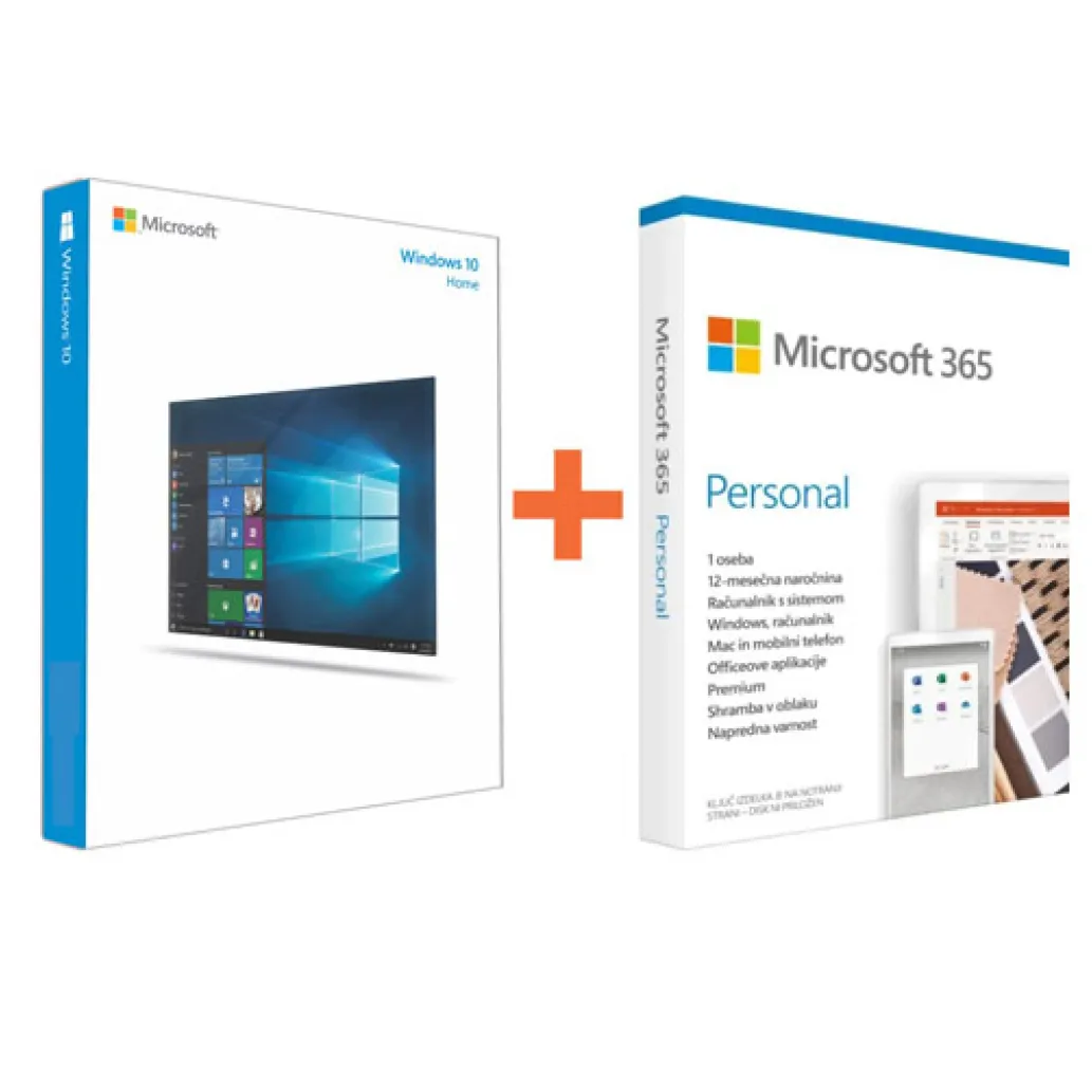 Doplačilo samo z novim računalnikom - Windows 10 Home 64Bit DSP + Microsoft 365 Personal SLO Doplačilo samo z novim računalnikom - Windows 10 Home 64Bit DSP + Microsoft 365 Personal SLO