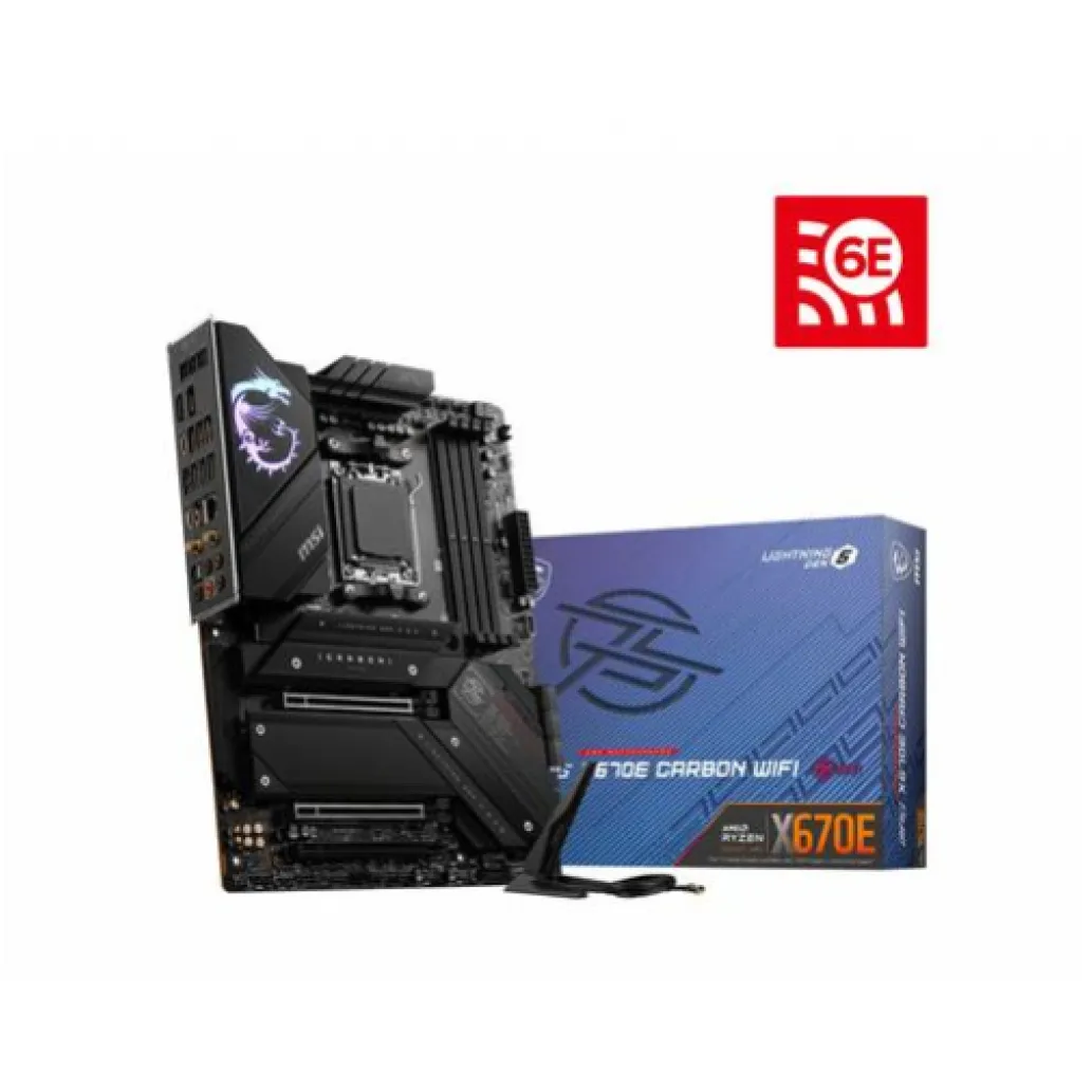 Osnovna plošča AM5 MSI MPG X670E CARBON WIFI ATX 1xHDMI 2.1 1xDisplayPort 1.4 Osnovna plošča AM5 MSI MPG X670E CARBON WIFI ATX 1xHDMI 2.1 1xDisplayPort 1.4