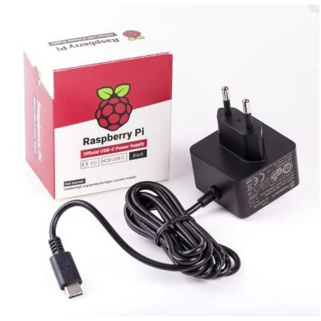 Raspberry Pi uradni napajalnik USB-C 5.1V /3A (RPI4 PSU EU BLACK BU) Raspberry Pi uradni napajalnik USB-C 5.1V /3A (RPI4 PSU EU BLACK BU)