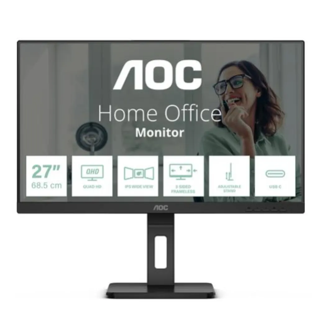 Monitor AOC 68,6 cm (27,0") Q27P3CV 2560x1440 75Hz IPS 4ms 2xHDMI DisplayPort USB-C 65W 4xUSB3.2 Pivot Zvočniki 3H AdaptiveSync RJ45 ProLine Monitor AOC 68,6 cm (27,0") Q27P3CV 2560x1440 75Hz IPS 4ms 2xHDMI DisplayPort USB-C 65W 4xUSB3.2 Pivot Zvočniki 3H AdaptiveSync RJ45 ProLine