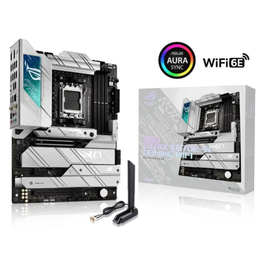 Osnovna plošča AM5 Asus ROG STRIX X670E-A GAMING WIFI ATX 1xHDMI 2.1 1xDisplayPort 1.4 Osnovna plošča AM5 Asus ROG STRIX X670E-A GAMING WIFI ATX 1xHDMI 2.1 1xDisplayPort 1.4