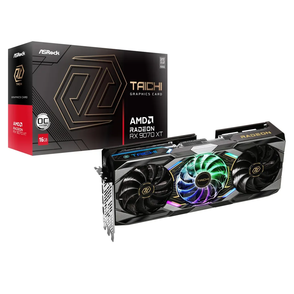 Grafična kartica AMD RX9070 XT Asrock Taichi OC - 16GB GDDR6 | 1xHDMI 2.1b 3xDisplayport 2.1a (90-GA5HZZ-00UANF) Grafična kartica AMD RX9070 XT Asrock Taichi OC - 16GB GDDR6 | 1xHDMI 2.1b 3xDisplayport 2.1a (90-GA5HZZ-00UANF)