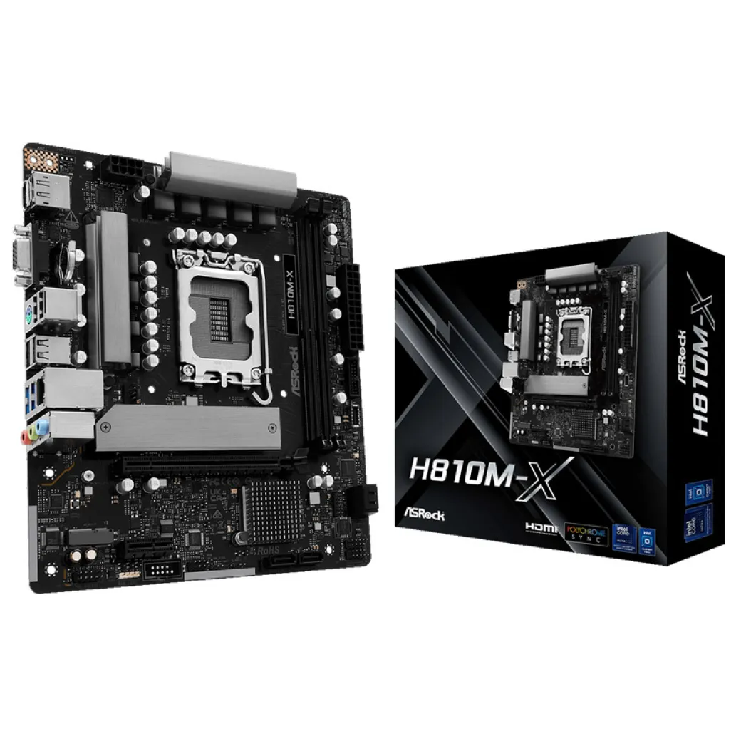ASROCK H810M-X LGA1851 2xDDR5 mATX osnovna plošča ASROCK H810M-X LGA1851 2xDDR5 mATX osnovna plošča