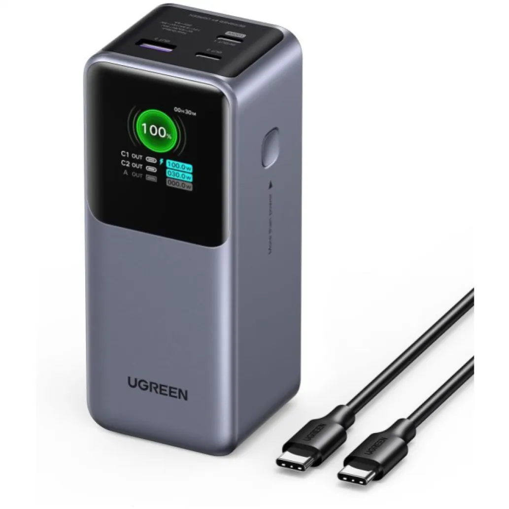 Prenosna baterija Ugreen Powerbank 20000mAh 130W PD 1x USB-A 3x USB-C (35524B) Prenosna baterija Ugreen Powerbank 20000mAh 130W PD 1x USB-A 3x USB-C (35524B)