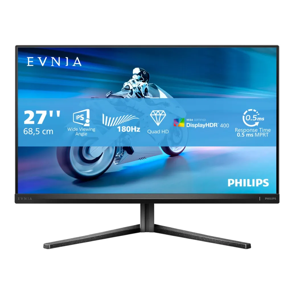Monitor Philips 68,6 cm (27,0") 27M2N5500/00 2560x1440 Gaming 180Hz IPS 0,5ms 2xHDMI DisplayPort Pivot 3H DCI-P3-93% FreeSync G-Sync Compatible HDR400 Evnia5000 Monitor Philips 68,6 cm (27,0") 27M2N5500/00 2560x1440 Gaming 180Hz IPS 0,5ms 2xHDMI DisplayPort Pivot 3H DCI-P3-93% FreeSync G-Sync Compatible HDR400 Evnia5000