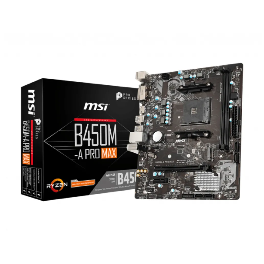 Osnovna plošča AM4 MSI B450M-A PRO MAX microATX DVI-D HDMI (7C52-001R) Osnovna plošča AM4 MSI B450M-A PRO MAX microATX DVI-D HDMI (7C52-001R)