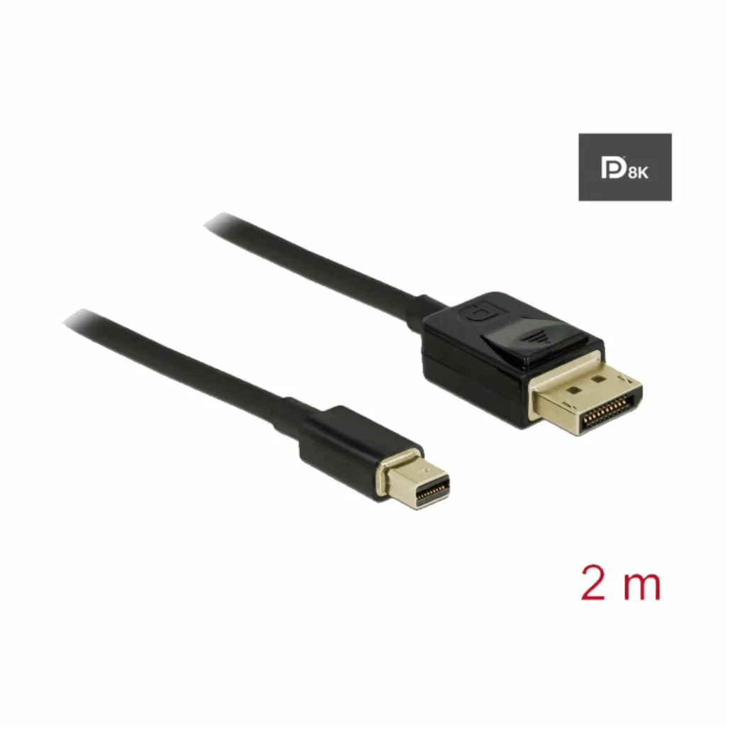 Kabel DisplayPort mini (m) => DisplayPort (m) 2,00m Delock 8K@60Hz (84928) Kabel DisplayPort mini (m) => DisplayPort (m) 2,00m Delock 8K@60Hz (84928)