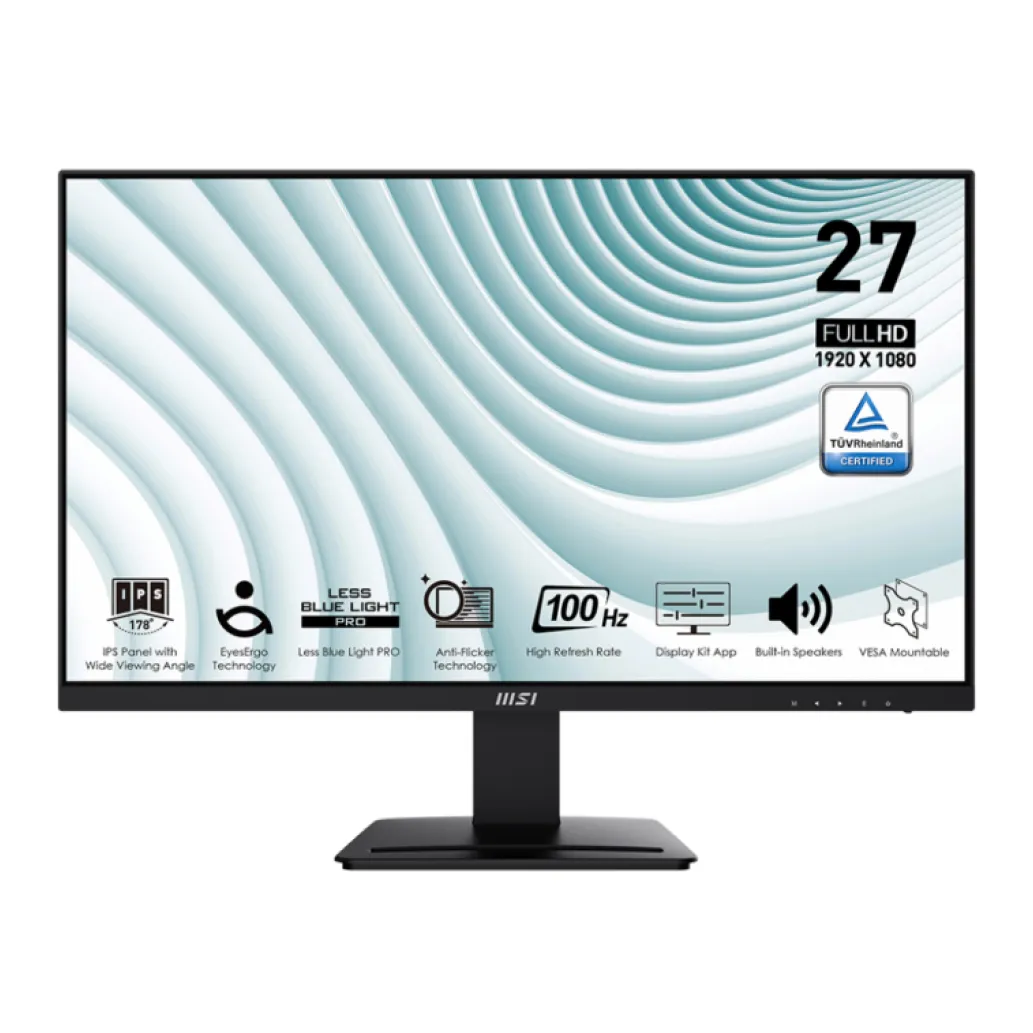 Monitor MSI 68,6 cm (27,0") MP273A 1920x1080 100Hz IPS 1ms VGA HDMI DisplayPort Zvočniki 2x3W sRGB106% AdaptiveSync PRO Monitor MSI 68,6 cm (27,0") MP273A 1920x1080 100Hz IPS 1ms VGA HDMI DisplayPort Zvočniki 2x3W sRGB106% AdaptiveSync PRO