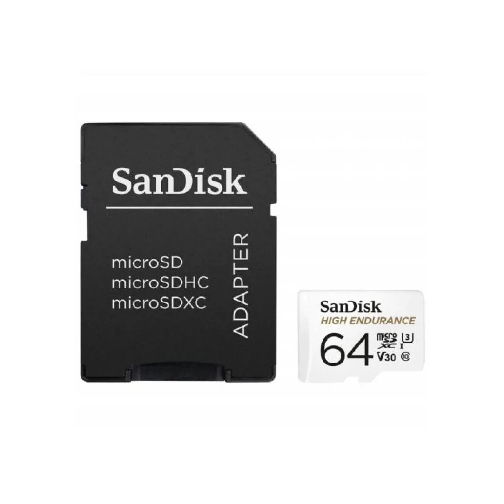Spominska kartica microSDXC 64GB Sandisk High Endurance 100MB/s/40MB/s U3 V30 UHS-I +adapter (SDSQQNR-064G-GN6IA) Spominska kartica microSDXC 64GB Sandisk High Endurance 100MB/s/40MB/s U3 V30 UHS-I +adapter (SDSQQNR-064G-GN6IA)