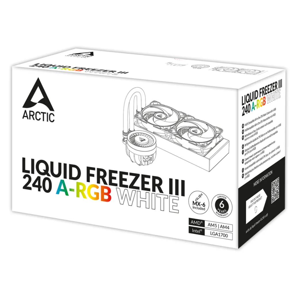 Vodno hlajenje Arctic Liquid Freezer III - 240mm ARGB bela (ACFRE00150A) Vodno hlajenje Arctic Liquid Freezer III - 240mm ARGB bela (ACFRE00150A)