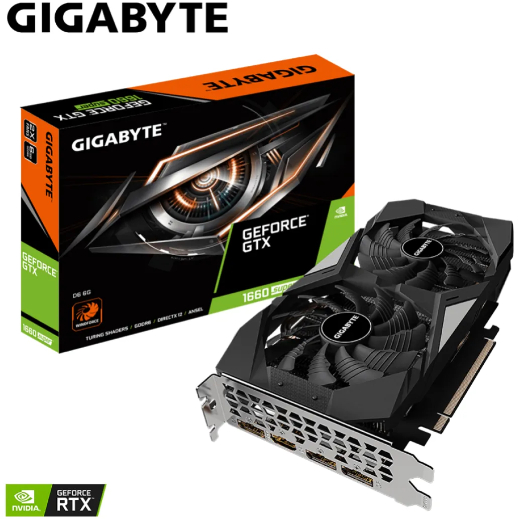 nVidia GTX1660 SUPER 6GB GDDR6 192bit GigaByte D6 6G 1xHDMI 2.0b 3xDisplayPort 1.4 (GV-N166SD6-6GD) nVidia GTX1660 SUPER 6GB GDDR6 192bit GigaByte D6 6G 1xHDMI 2.0b 3xDisplayPort 1.4 (GV-N166SD6-6GD)