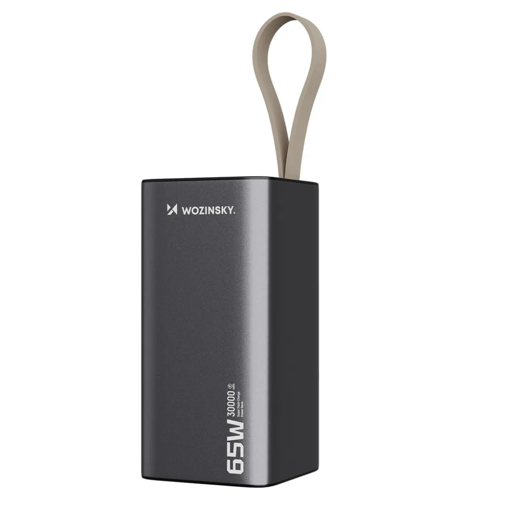 Prenosna baterija Wozinsky K65+ 65W 30000mAh 2xUSB-C 1xUSB-A siv Prenosna baterija Wozinsky K65+ 65W 30000mAh 2xUSB-C 1xUSB-A siv