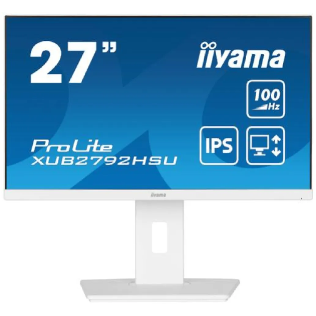 Monitor Iiyama 68,6 cm (27,0") XUB2792HSU-W6 1920x1080 100Hz IPS 0,4ms HDMI DisplayPort 4xUSB3.2 Pivot Zvočniki sRGB99% FreeSync ProLite bele barve Monitor Iiyama 68,6 cm (27,0") XUB2792HSU-W6 1920x1080 100Hz IPS 0,4ms HDMI DisplayPort 4xUSB3.2 Pivot Zvočniki sRGB99% FreeSync ProLite bele barve