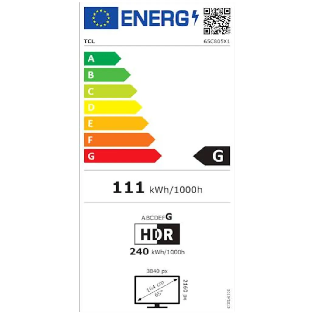 TV sprejemnik TCL 65,0" 165,1 cm 65C805 3840x2160 Mini LED QLED Google TV 4xHDMI 1xUSB BT WiFi RJ45 PPI 4000 HDR10+ TV sprejemnik TCL 65,0" 165,1 cm 65C805 3840x2160 Mini LED QLED Google TV 4xHDMI 1xUSB BT WiFi RJ45 PPI 4000 HDR10+