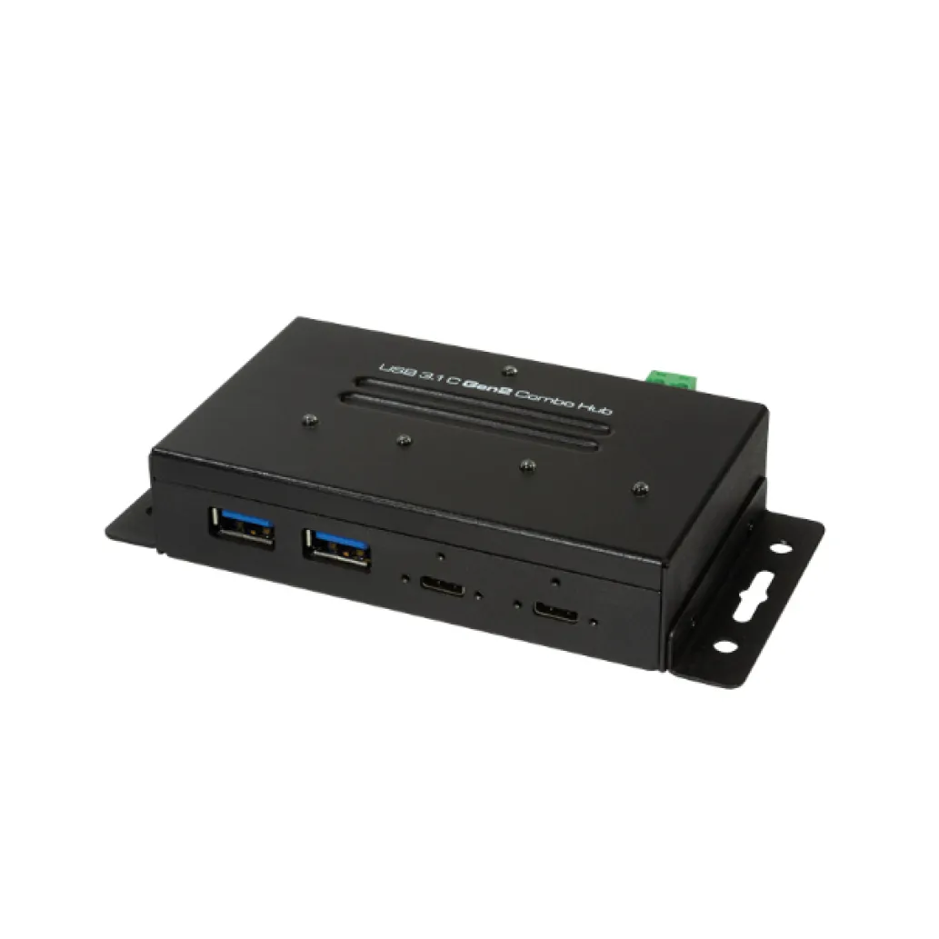 HUB USB-C => 4x USB3.1 industrijski LogiLink+ napajalnik črn (UA0316) HUB USB-C => 4x USB3.1 industrijski LogiLink+ napajalnik črn (UA0316)