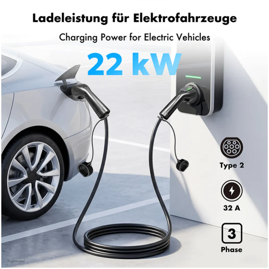 Polnilni kabel za električna vozila 7,5m trifazno tip 2 32A 22kW črn LogiLink (EVC0122A) Polnilni kabel za električna vozila 7,5m trifazno tip 2 32A 22kW črn LogiLink (EVC0122A)