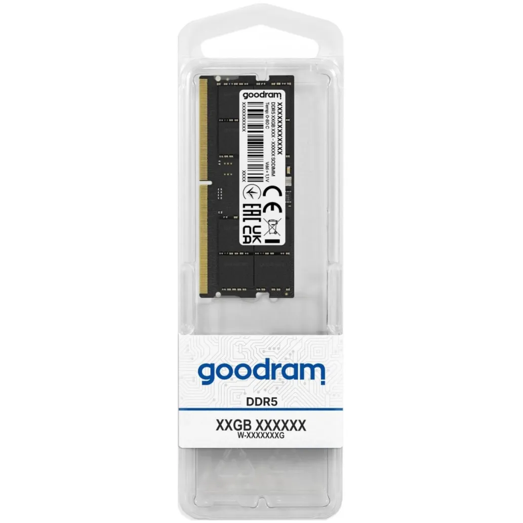 SO-DIMM DDR5 16GB 4800MHz CL40 Single (1x16GB) Goodram - 1,1V Notesniki črna (GR4800S564L40S/16G) SO-DIMM DDR5 16GB 4800MHz CL40 Single (1x16GB) Goodram - 1,1V Notesniki črna (GR4800S564L40S/16G)