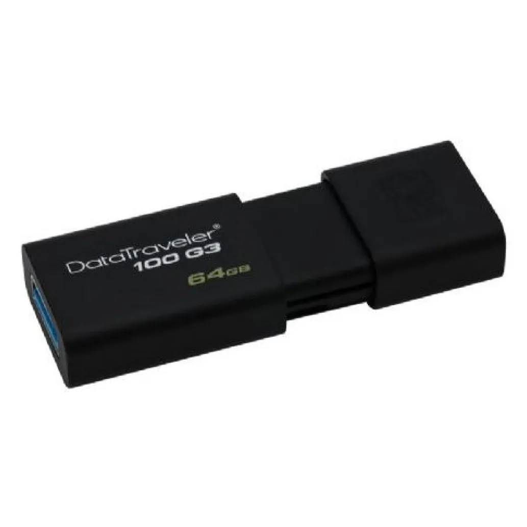 USB disk 64GB USB 3.0 Kingston 100/10MB/s (DT100G3/64GB) -črn USB disk 64GB USB 3.0 Kingston 100/10MB/s (DT100G3/64GB) -črn