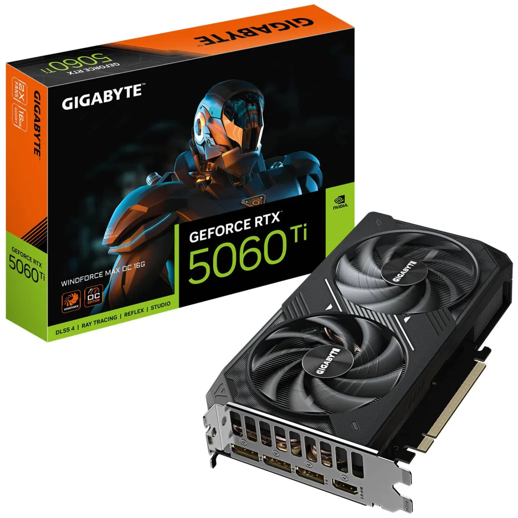 Grafična kartica nVidia RTX5060Ti GigaByte Windforce Max OC - 16GB GDDR7 (GV-N506TWF2MAX OC-16GD) Grafična kartica nVidia RTX5060Ti GigaByte Windforce Max OC - 16GB GDDR7 (GV-N506TWF2MAX OC-16GD)