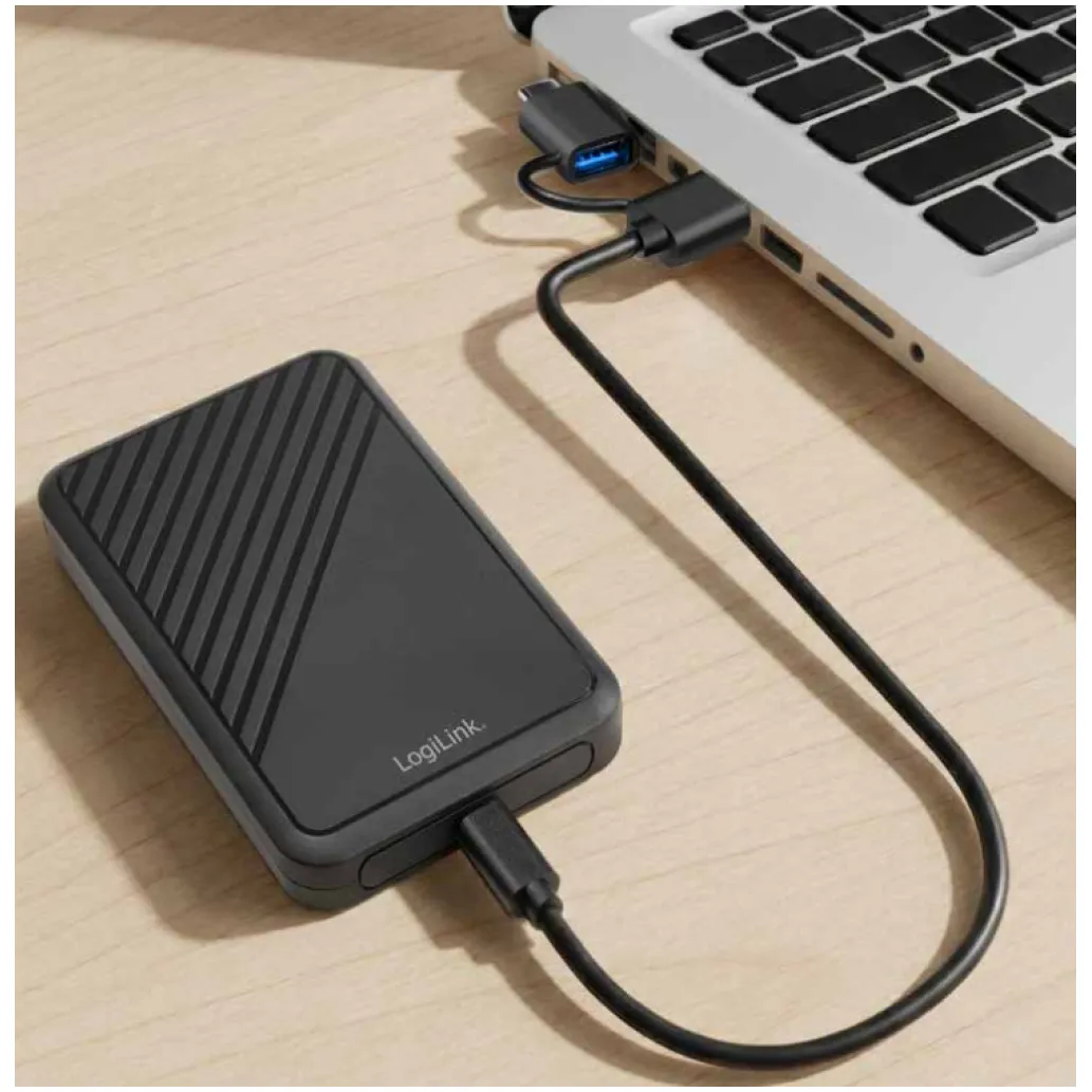 Ohišje za trdi disk 2,5 USB-C 3.2 Gen1 LogiLink z USB-C/A kablom 0,40cm (UA0458) Ohišje za trdi disk 2,5 USB-C 3.2 Gen1 LogiLink z USB-C/A kablom 0,40cm (UA0458)
