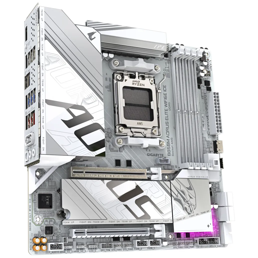 Osnovna plošča AM5 GigaByte B850M Aorus Elite WiFi6E ICE microATX 1xHDMI 1xDisplayPort Osnovna plošča AM5 GigaByte B850M Aorus Elite WiFi6E ICE microATX 1xHDMI 1xDisplayPort