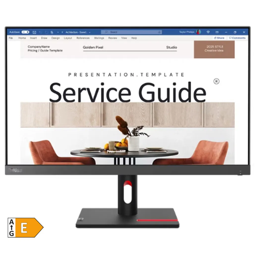 Monitor Lenovo 60,5 cm (23,8") S24i-30 1920x1080 100Hz IPS 4ms VGA HDMI sRGB99% ThinkVision Monitor Lenovo 60,5 cm (23,8") S24i-30 1920x1080 100Hz IPS 4ms VGA HDMI sRGB99% ThinkVision