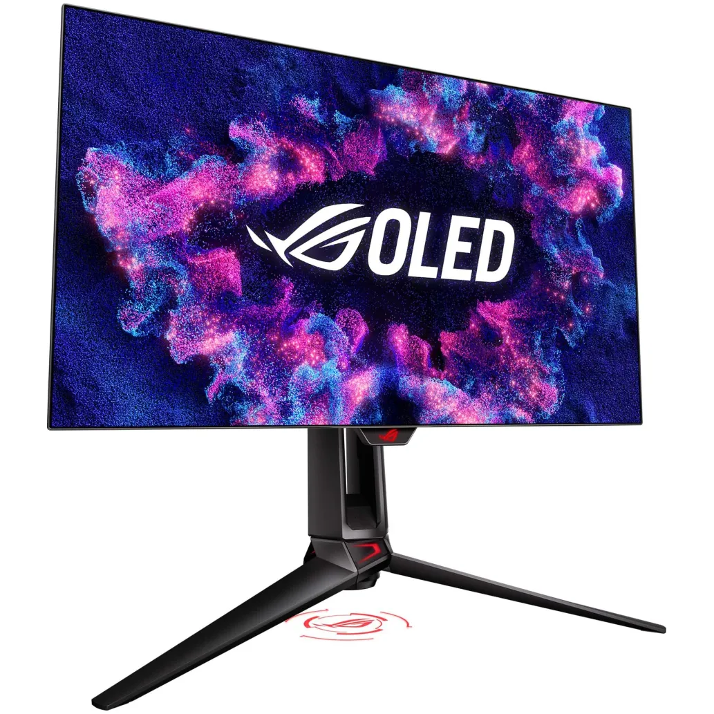 Monitor Asus 68,6 cm (27,0") PG27AQDP 2560x1440 Gaming 480Hz OLED 0,03ms 2xHDMI DisplayPort 2xUSB3.2 Pivot DCI-P3-99% FreeSync Premium G-Sync Compatible HDR400 ROG Swift Delta E<2 calibration Monitor Asus 68,6 cm (27,0") PG27AQDP 2560x1440 Gaming 480Hz OLED 0,03ms 2xHDMI DisplayPort 2xUSB3.2 Pivot DCI-P3-99% FreeSync Premium G-Sync Compatible HDR400 ROG Swift Delta E<2 calibration