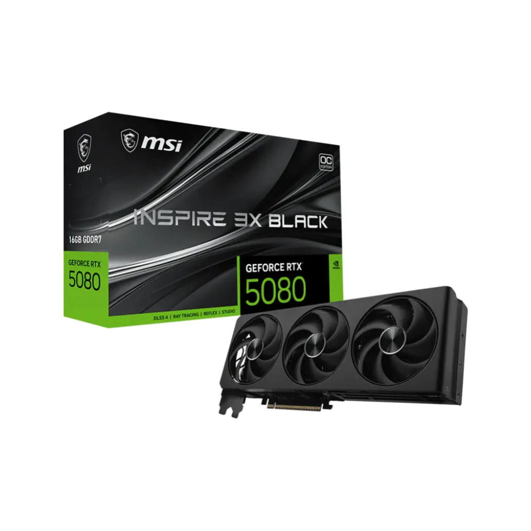 Grafična kartica nVidia RTX5080 MSI INSPIRE 3X OC - 16GB GDDR7 (V531-669R) Grafična kartica nVidia RTX5080 MSI INSPIRE 3X OC - 16GB GDDR7 (V531-669R)