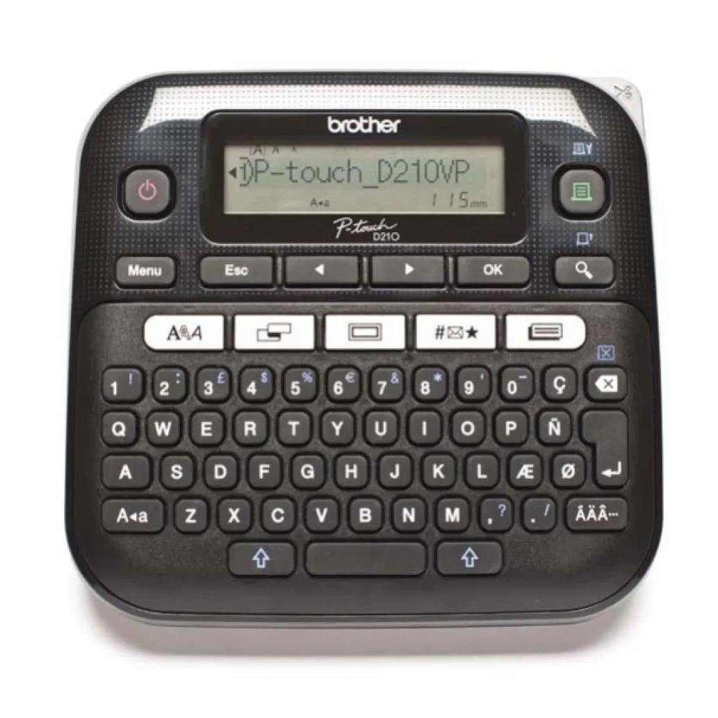Tiskalnik za nalepke Brother PT D210VP QWERTY napajalni adapter s kovčkom Tiskalnik za nalepke Brother PT D210VP QWERTY napajalni adapter s kovčkom