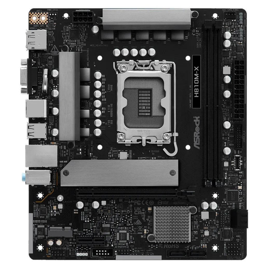 ASROCK H810M-X LGA1851 2xDDR5 mATX osnovna plošča ASROCK H810M-X LGA1851 2xDDR5 mATX osnovna plošča