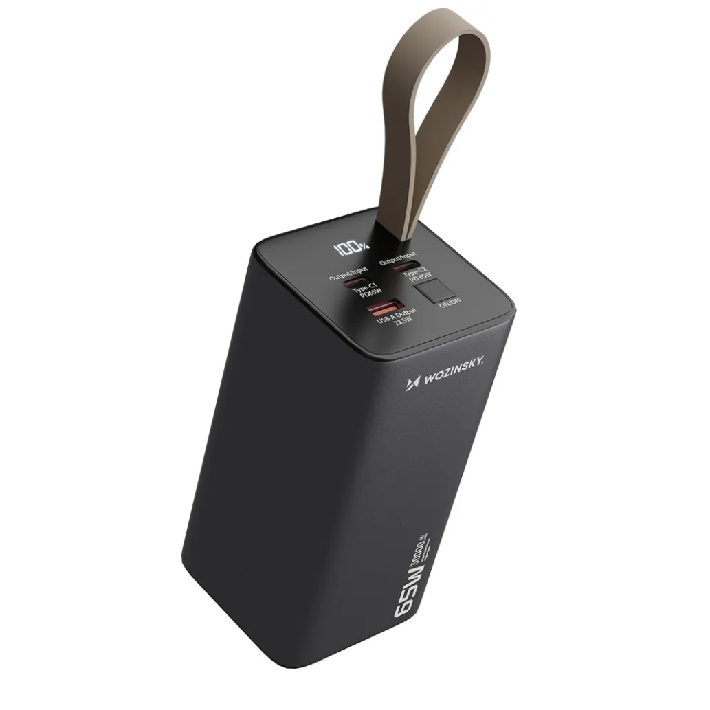Prenosna baterija Wozinsky K65+ 65W 30000mAh 2xUSB-C 1xUSB-A siv Prenosna baterija Wozinsky K65+ 65W 30000mAh 2xUSB-C 1xUSB-A siv