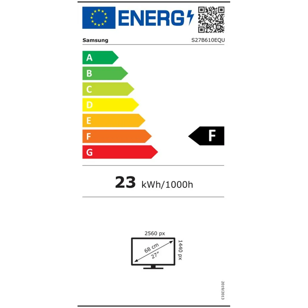 Monitor Samsung 68,6 cm (27,0") S27B610EQU 2560x1440 75Hz IPS 5ms 2xHDMI DisplayPort Pivot sRGB99% FreeSync ViewFinity S6 Monitor Samsung 68,6 cm (27,0") S27B610EQU 2560x1440 75Hz IPS 5ms 2xHDMI DisplayPort Pivot sRGB99% FreeSync ViewFinity S6