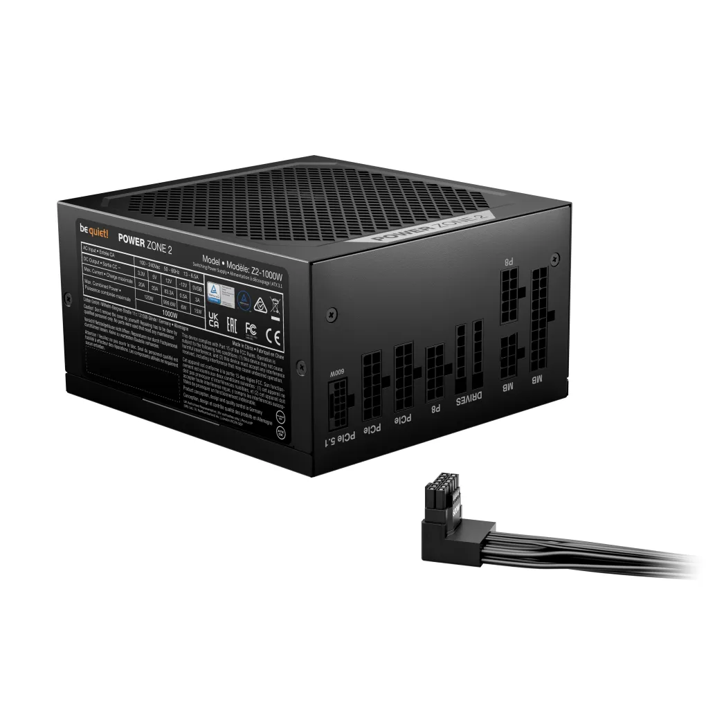 Napajalnik - 1000W be quiet! Power Zone 2 1000 80Plus Platinum 94% ATX 3.1 (Gen5) Modular 140mm črna (BP008EU) Napajalnik - 1000W be quiet! Power Zone 2 1000 80Plus Platinum 94% ATX 3.1 (Gen5) Modular 140mm črna (BP008EU)