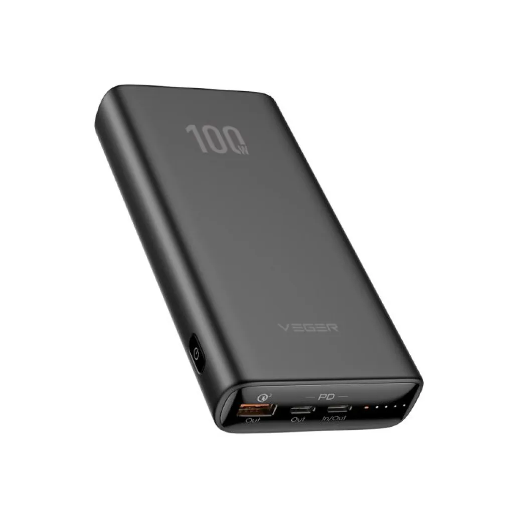 Prenosna baterija Veger T100 20.000mAh 2xUSB-C 1xUSB-A 100W črna (W2032C) Prenosna baterija Veger T100 20.000mAh 2xUSB-C 1xUSB-A 100W črna (W2032C)