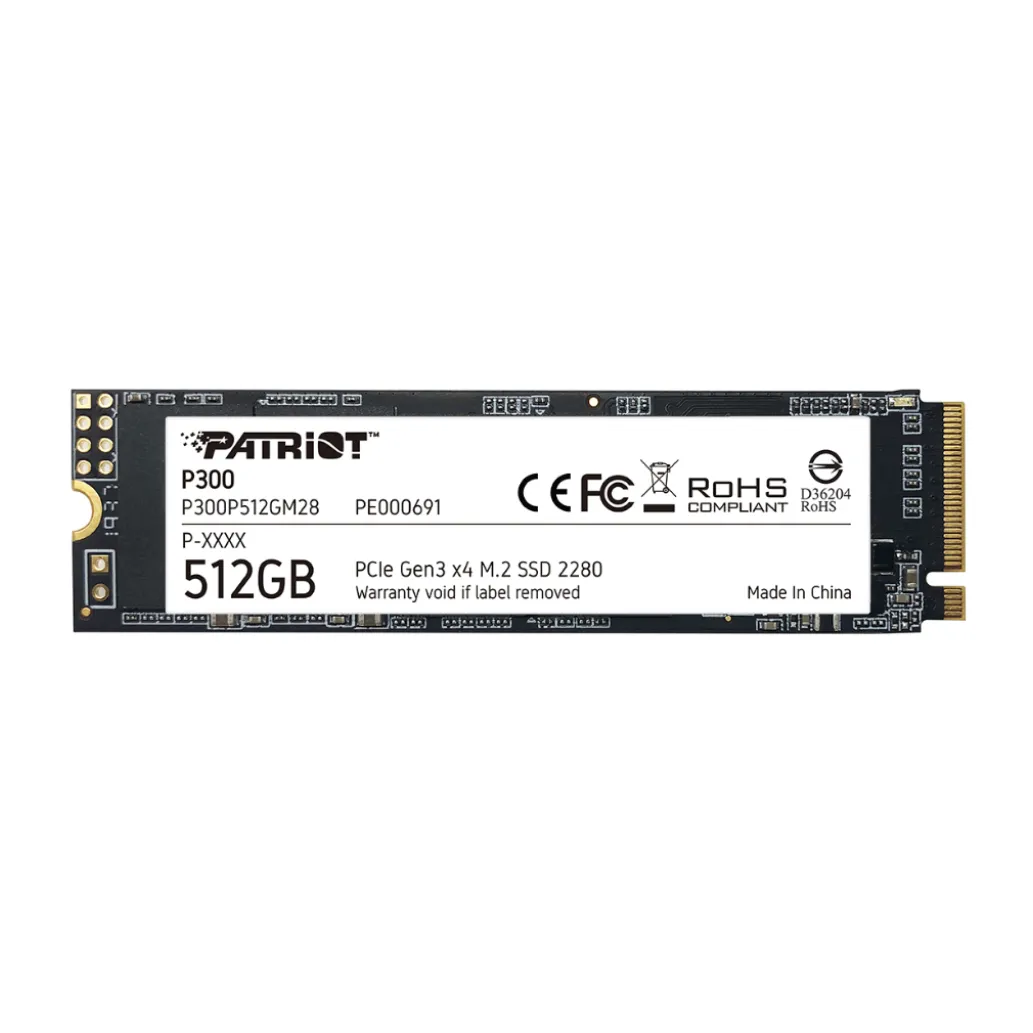 Patriot P300 512GB M.2 NVMe SSD PCIe Gen 3 x4 Patriot P300 512GB M.2 NVMe SSD PCIe Gen 3 x4