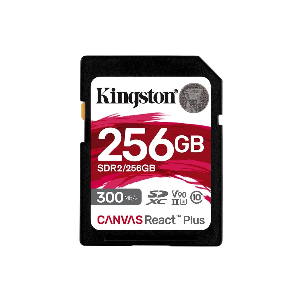 Spominska kartica SDXC 256GB Kingston Canvas REACT Plus 300MB/s/260MB/s U3 V90 UHS-II A2 (SDR2/256GB) Spominska kartica SDXC 256GB Kingston Canvas REACT Plus 300MB/s/260MB/s U3 V90 UHS-II A2 (SDR2/256GB)