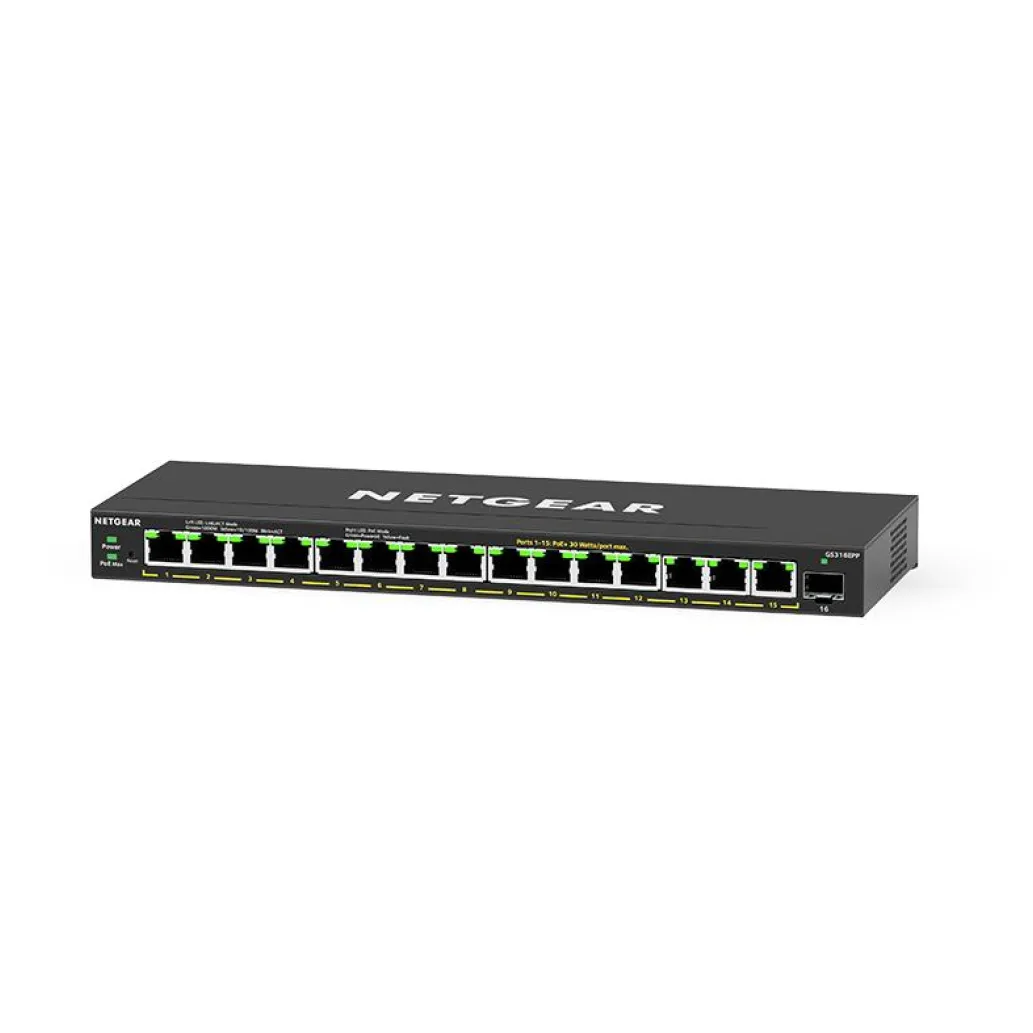 Stikalo 16-PORT Netgear 10/100/1000 POE+ GS316EP (GS316EP-100PES) Stikalo 16-PORT Netgear 10/100/1000 POE+ GS316EP (GS316EP-100PES)