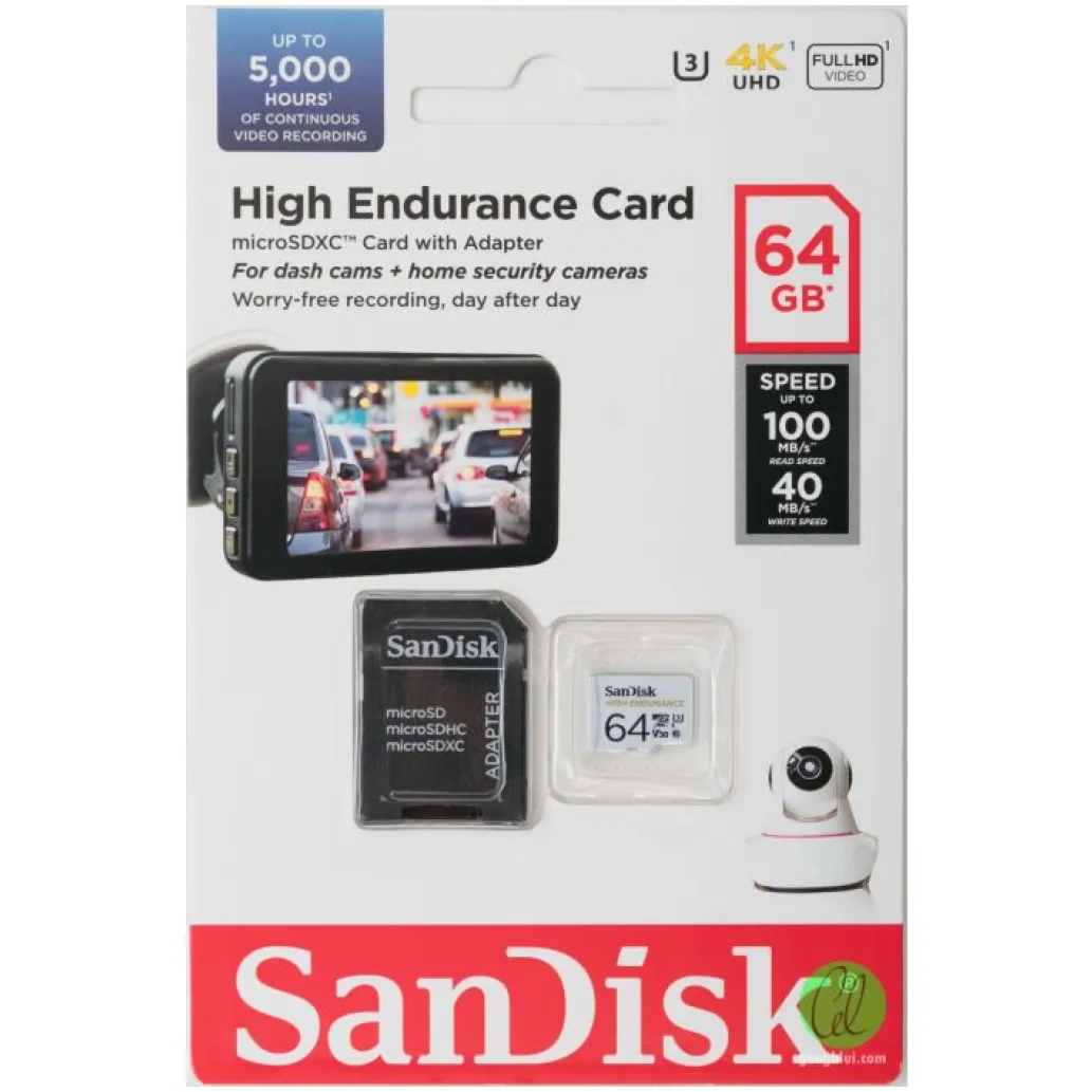 Spominska kartica microSDXC 64GB Sandisk High Endurance 100MB/s/40MB/s U3 V30 UHS-I +adapter (SDSQQNR-064G-GN6IA) Spominska kartica microSDXC 64GB Sandisk High Endurance 100MB/s/40MB/s U3 V30 UHS-I +adapter (SDSQQNR-064G-GN6IA)