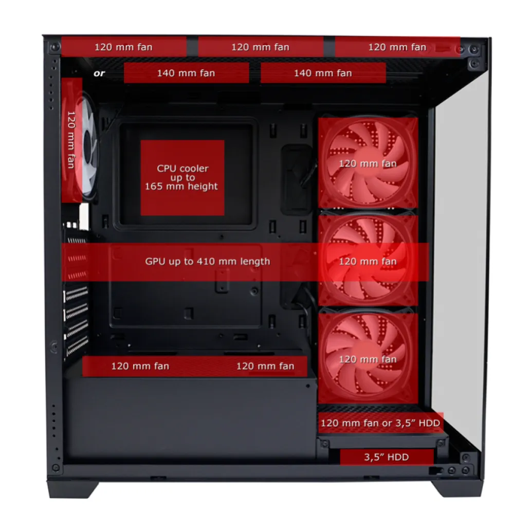 Ohišje LC Power Gaming 715B MidiATX - črna RGB Ohišje LC Power Gaming 715B MidiATX - črna RGB