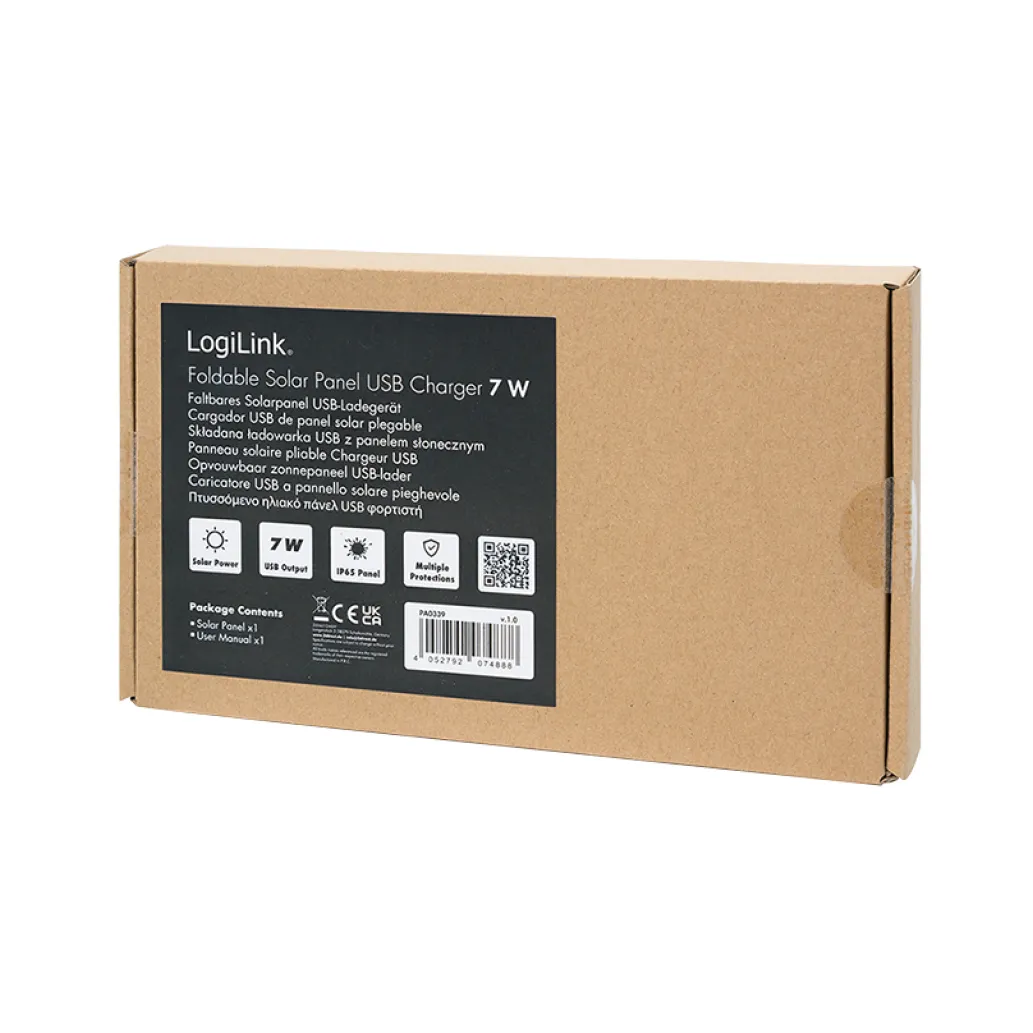 Zložljiv solarni panel USB-A(ž) 7W zaščita IP65 Logilink (PA0339) Zložljiv solarni panel USB-A(ž) 7W zaščita IP65 Logilink (PA0339)