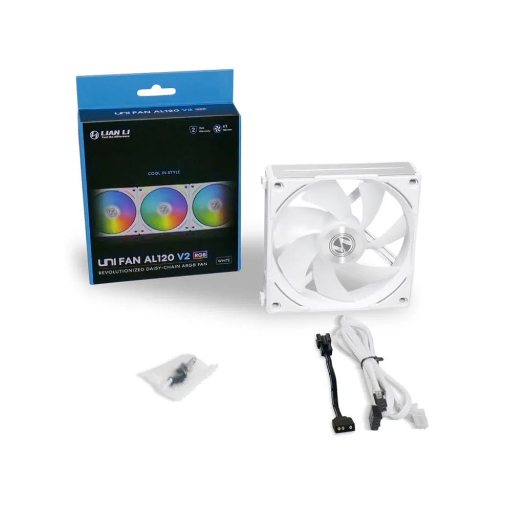 Ventilator Lian-Li UNI FAN AL120 V2 120mm, bela RGB Ventilator Lian-Li UNI FAN AL120 V2 120mm, bela RGB