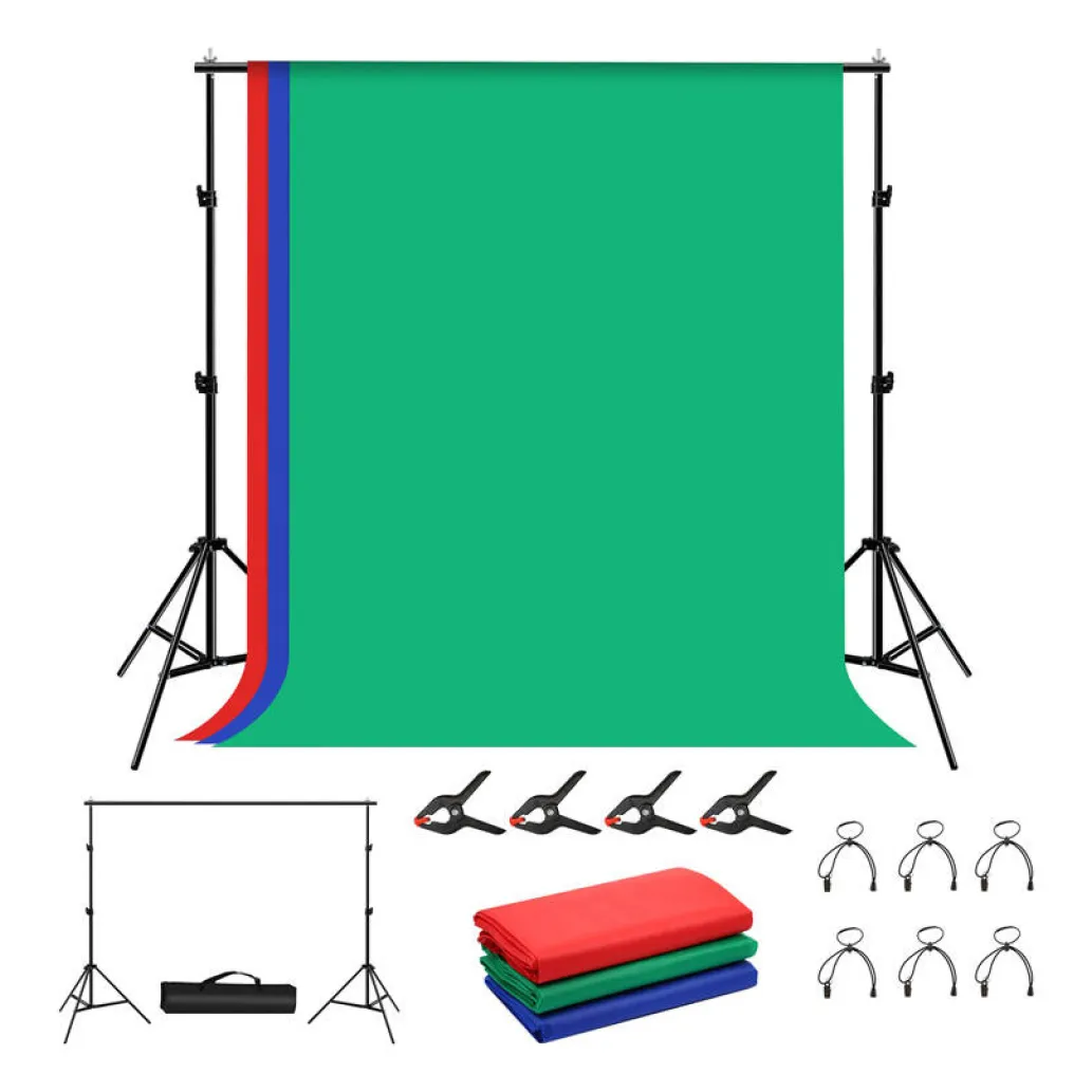Prenosni foto studio Puluz - stojalo 2x 2,00m + RGB foto ozadje (PKT5204) Prenosni foto studio Puluz - stojalo 2x 2,00m + RGB foto ozadje (PKT5204)