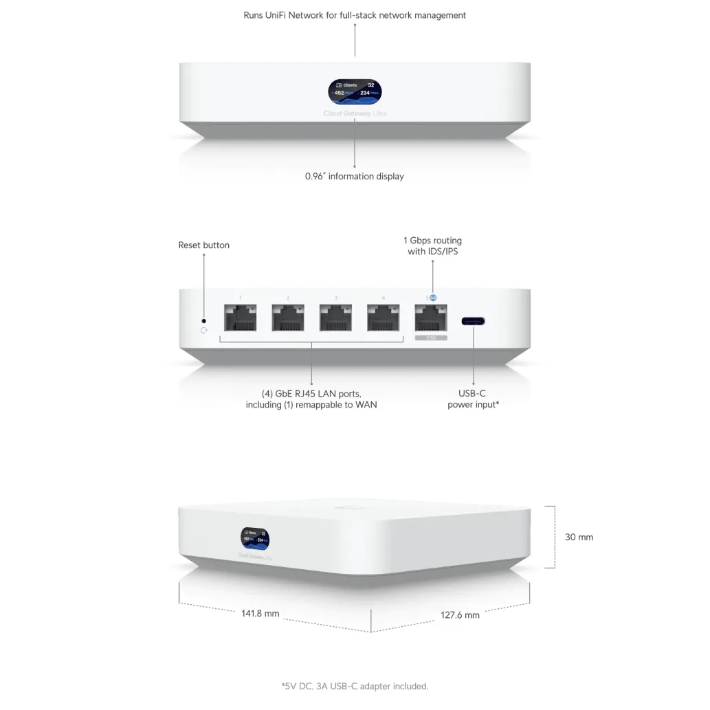 Usmerjevalnik žični Ubiquiti Cloud 4xLAN+WAN (UCG-ULTRA-EU) Usmerjevalnik žični Ubiquiti Cloud 4xLAN+WAN (UCG-ULTRA-EU)