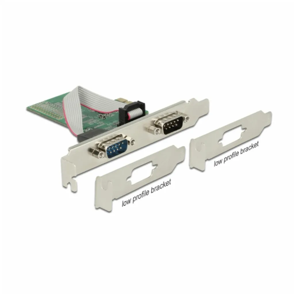 Kontroler PCI-Express => 2x serijski COM port RS232 9pin Delock Kontroler PCI-Express => 2x serijski COM port RS232 9pin Delock