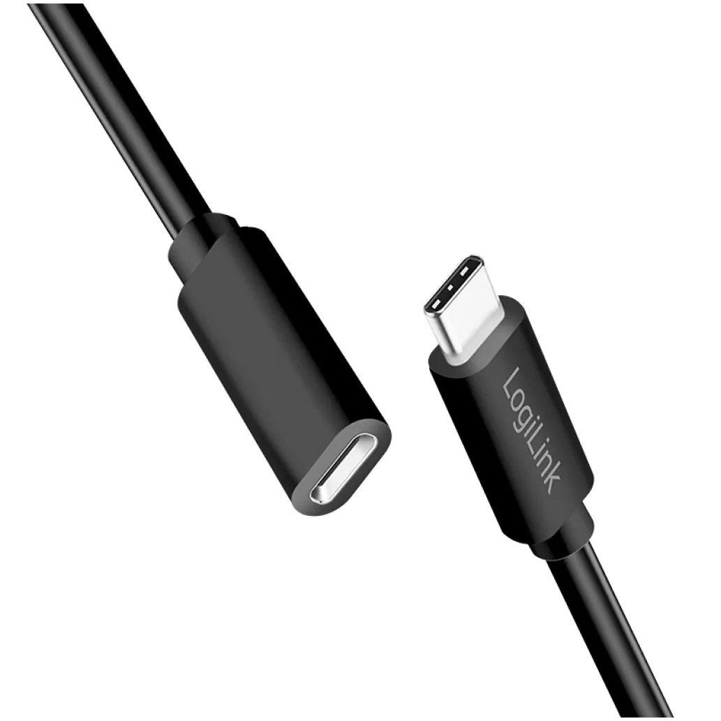Kabel USB-C(m) => USB-C(ž) 2.0 podaljšek 1,00m 100W 5A/20V 480Mbps črn LogiLink (CU0210) Kabel USB-C(m) => USB-C(ž) 2.0 podaljšek 1,00m 100W 5A/20V 480Mbps črn LogiLink (CU0210)