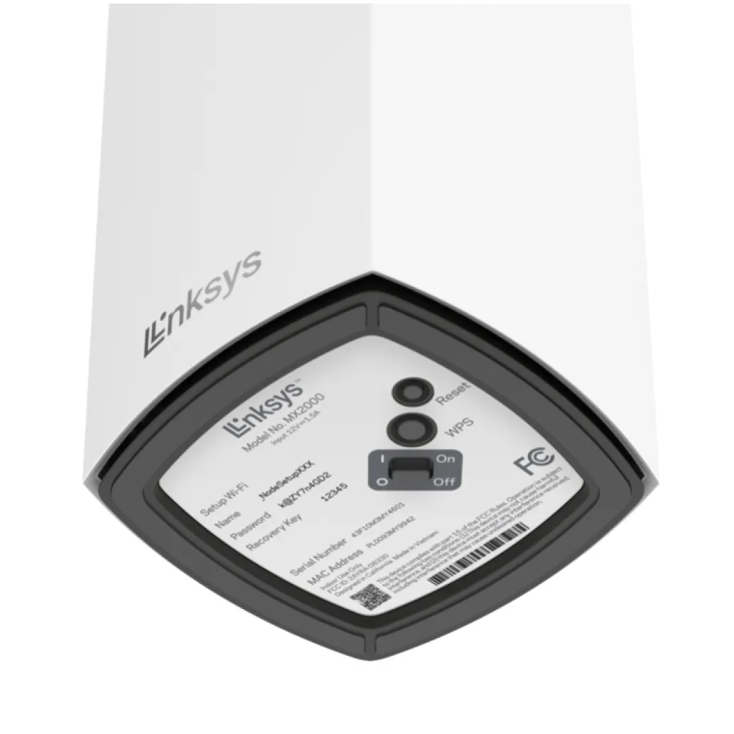 Usmerjevalnik brezžični Linksys Atlas 6 WiFi6 802.11ax AX3000 2402Mbit/s dualband MESH MU-MIMO OFDMA 3xLAN 2x notranja antena 1x Pack (MX2001-KE) Usmerjevalnik brezžični Linksys Atlas 6 WiFi6 802.11ax AX3000 2402Mbit/s dualband MESH MU-MIMO OFDMA 3xLAN 2x notranja antena 1x Pack (MX2001-KE)