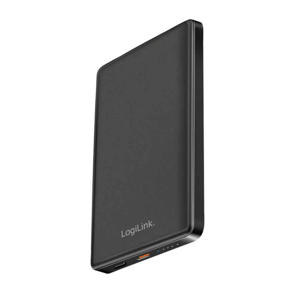 Prenosna baterija Logilink 5000mAh 15W USB-C brezžično magnetno polnjenje črna (PA0352) Prenosna baterija Logilink 5000mAh 15W USB-C brezžično magnetno polnjenje črna (PA0352)