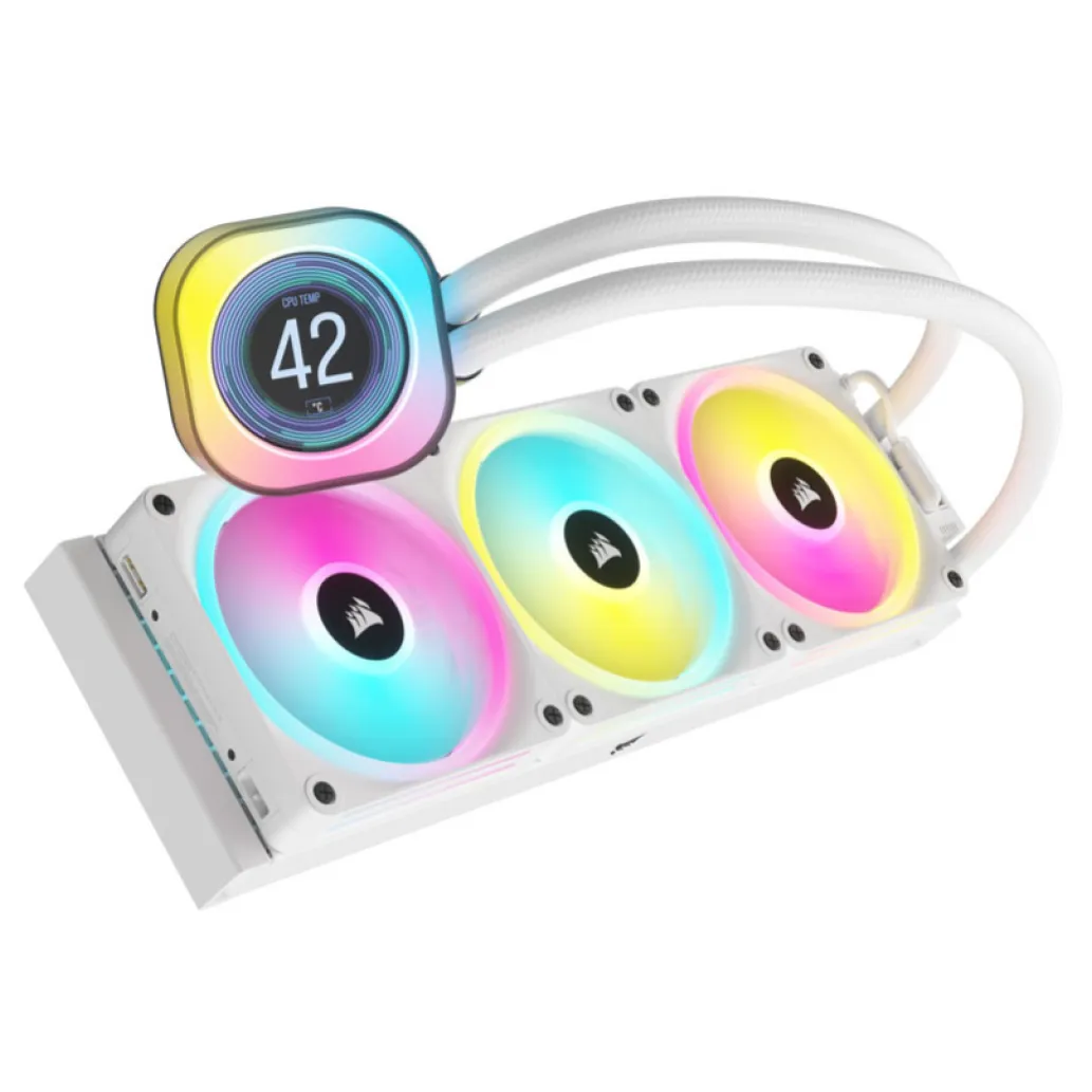 Vodno hlajenje Corsair iCUE Link H150i LCD - 360mm RGB bela (CW-9061010-WW) Vodno hlajenje Corsair iCUE Link H150i LCD - 360mm RGB bela (CW-9061010-WW)